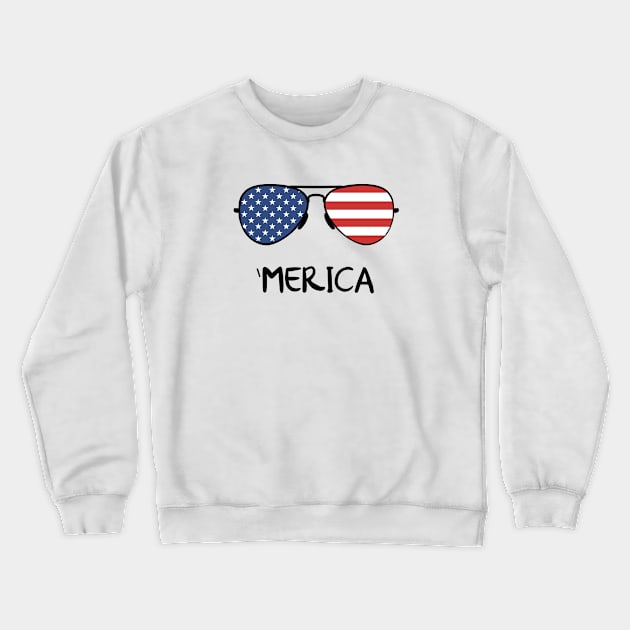 Merica, 4th Of July, America, Patriotic, Americana, Land That I Love Crewneck Sweatshirt by FashionDesignz